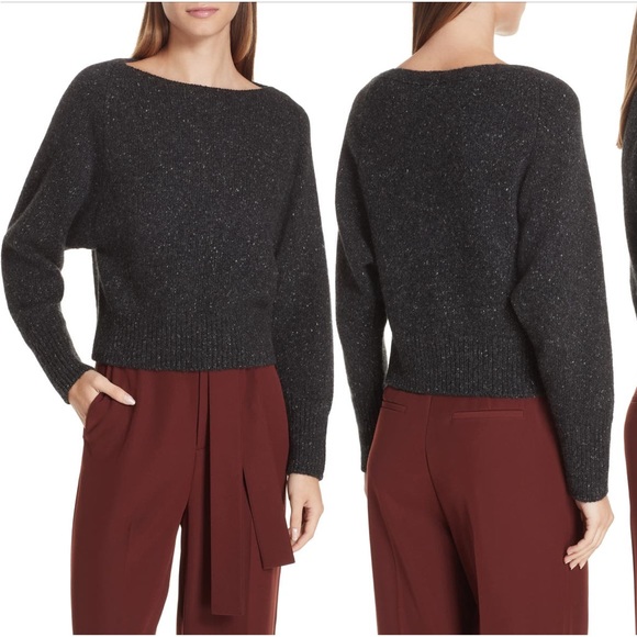 Vince Cashmere Boatneck Sweater in Charcoal - Picture 2 of 14